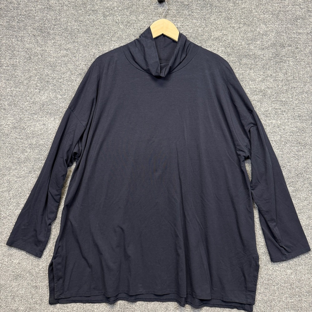 J.Jill Size 3X Tunic Black Luxe Supima HighLow  Everyday Turtleneck Minimalist